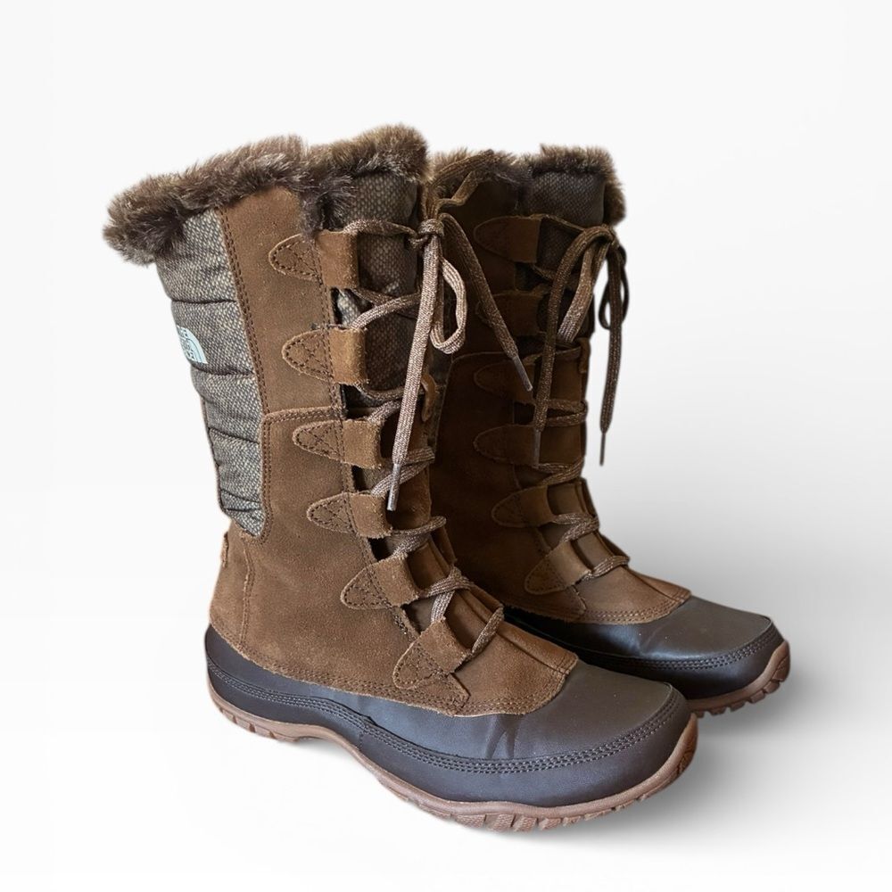The North Face Brown and Tan Winter Boots